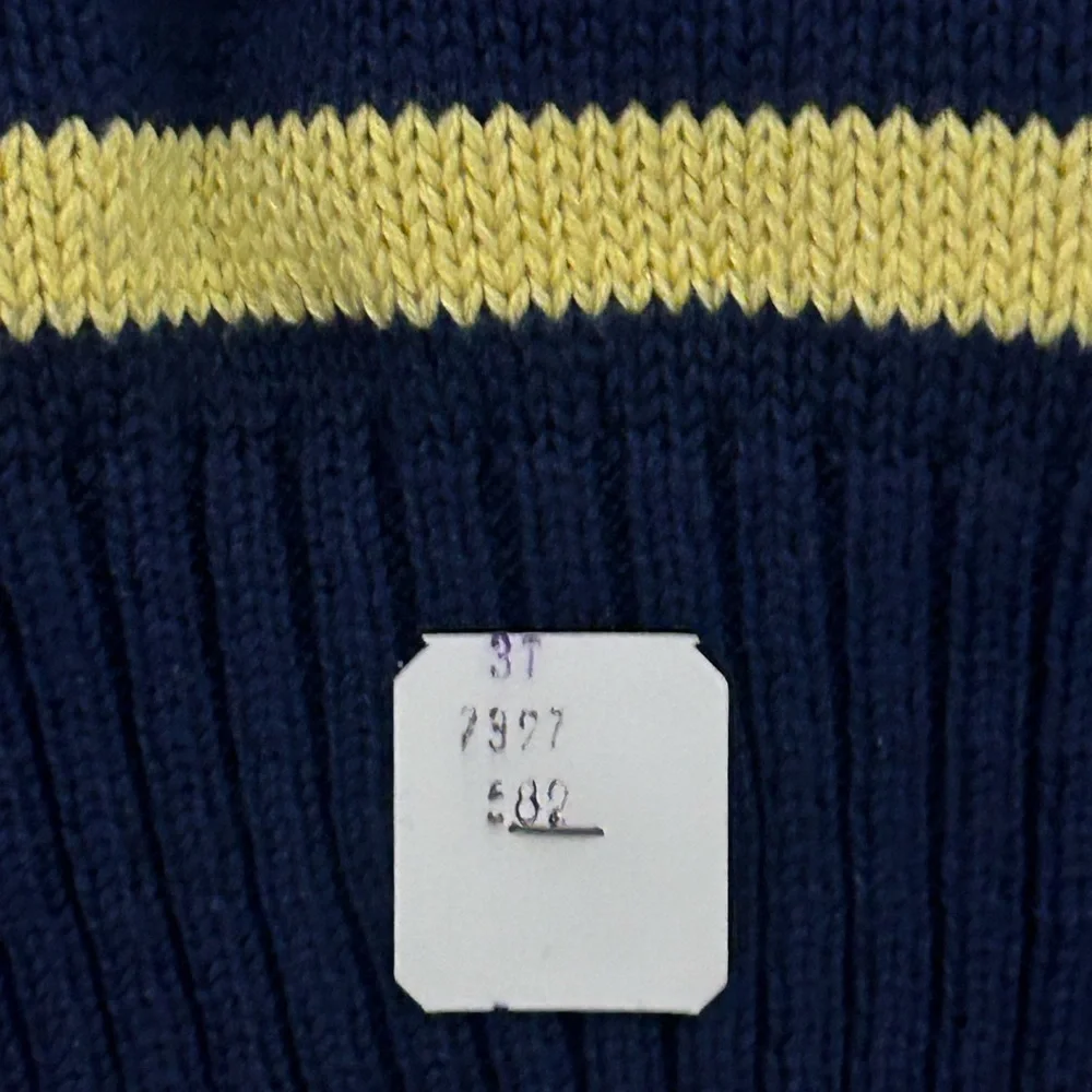 Vintage Boys Toddler Kitestrings Pullover Sweater Blue Yellow‎ Striped Size 3T